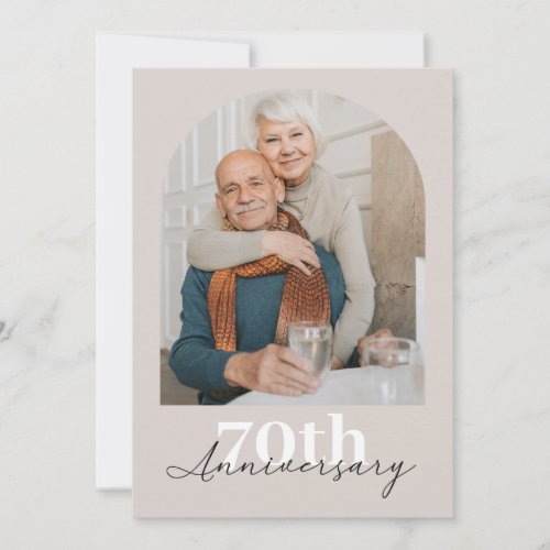 Minimalist Arch Beige 70th wedding anniversary