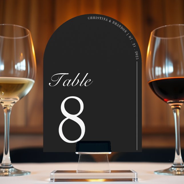 Minimalist Arch Black Elegant Modern Table Number (Minimalist Arch Black Elegant Modern Table Number
)