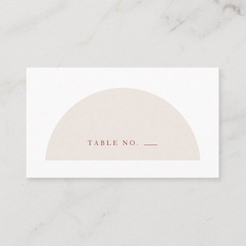 Minimalist Arch Cream and Terracotta Flat Place Card