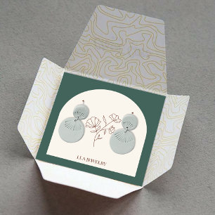 Minimalist Arch Handmade Jewelry Earrings Display Square Business Card