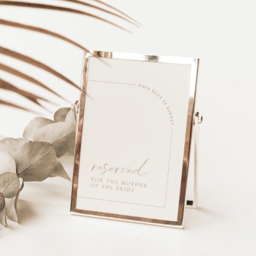 Minimalist Arch Modern Wedding Reserved Sign Card