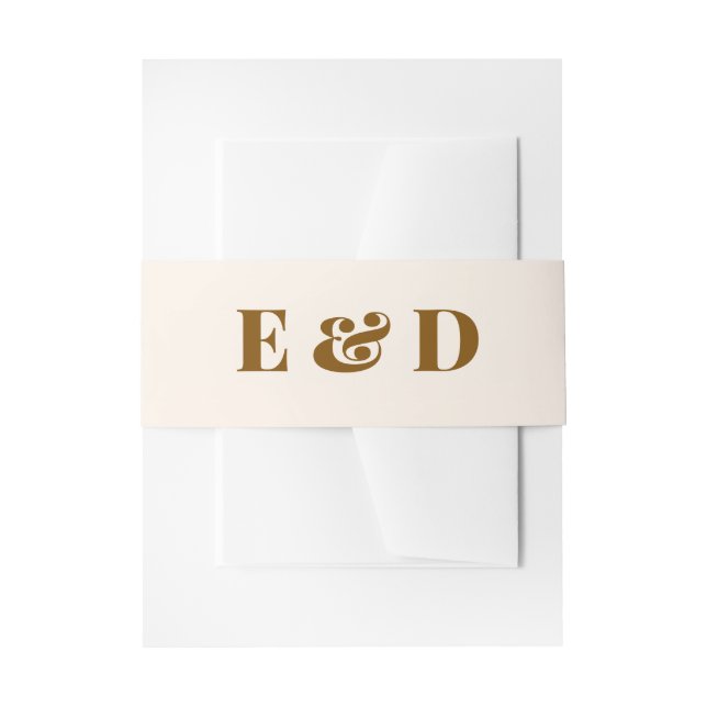 Minimalist Arch Monogram Wedding Belly Band (Front Example)