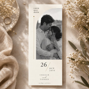 Minimalist Arch Photo Booth Save the Date Card. Bookmarks