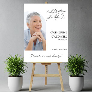 Minimalist Arch Photo Funeral Welcome Foam Board