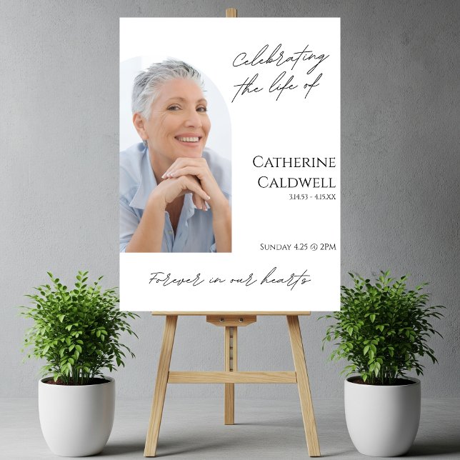 Minimalist Arch Photo Funeral Welcome Foam Board (Minimalist Arch Photo Funeral Welcome Foam Board)