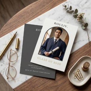 Minimalist Arch Photo Graduation Invite ROULIV