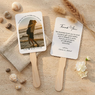 Minimalist Arch Photo Wedding Favor Thank You Hand Fan