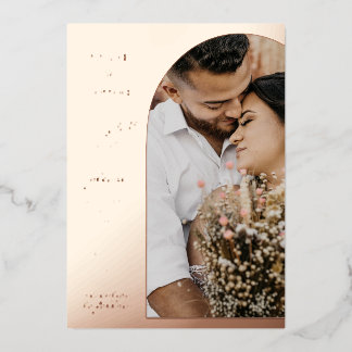 Minimalist Arch Photo Wedding Foil Invitation