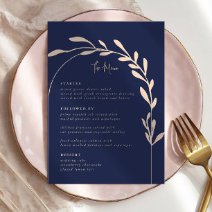 Minimalist Arch Script Wedding Menu Cards