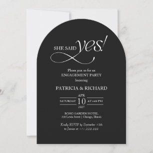 Minimalist Arch She Said Yes Engagement Party Invitation