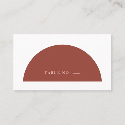 Minimalist Arch Terracotta and Cream Flat  Place Card