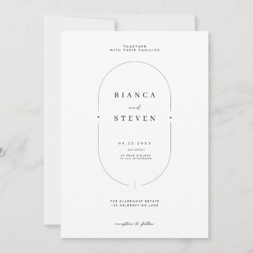 Minimalist Arch Wedding Invitation with Photo