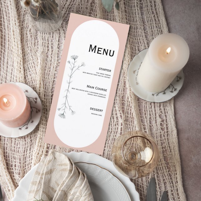 Minimalist Arch Wedding Menu Card (Creator Uploaded)