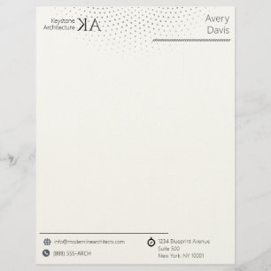 Minimalist Architect Firm Modern Black & White Letterhead