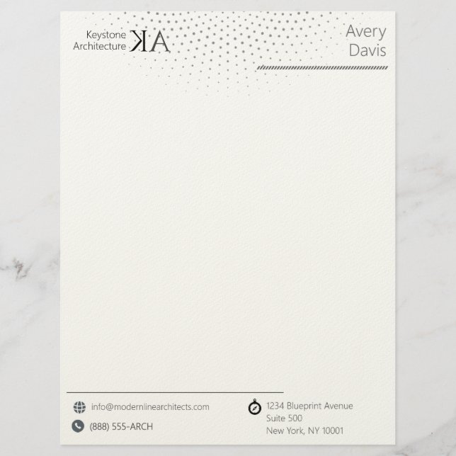 Minimalist Architect Firm | Modern Black & White Letterhead (Front)
