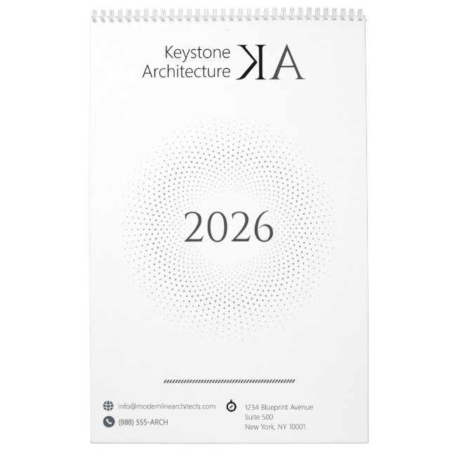 Minimalist Architect Modern B&W 2026 Calendar (Cover)