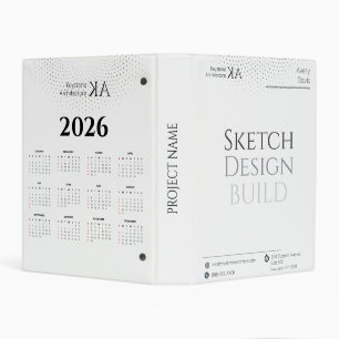 Minimalist Architect Modern B&W 2026 Calendar Mini Binder