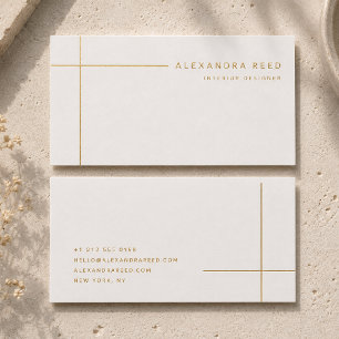 Minimalist Architectural Line Gold Foil Business Cards