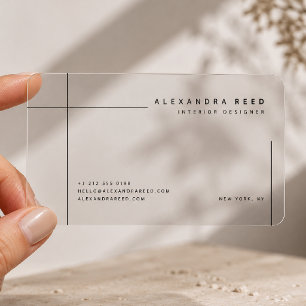 Minimalist Architectural Line Modern Clear Business Cards