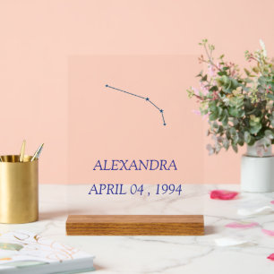 Minimalist Aries Constellation Acrylic Sign - Pers