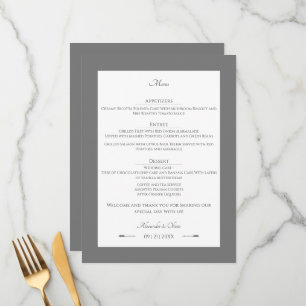 Minimalist Arrows Wedding Gray Menu