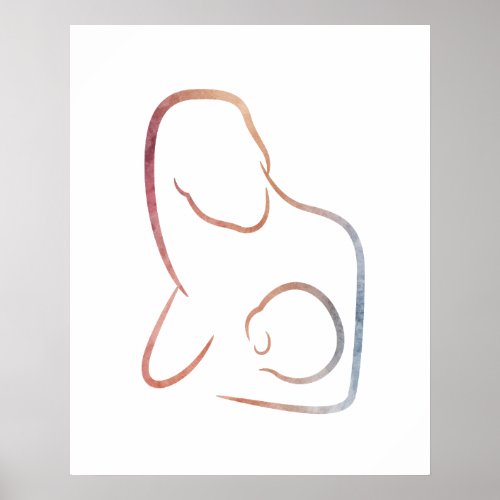 Minimalist Art _ Breastfeeding Mother Poster