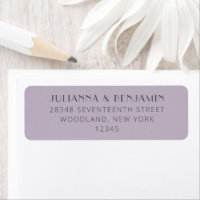 Minimalist Art Deco Lilac Gray Text Return Address