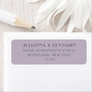 Minimalist Art Deco Lilac Gray Text Return Address Label