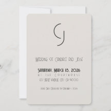 Minimalist Art Deco Wedding Main Invite
