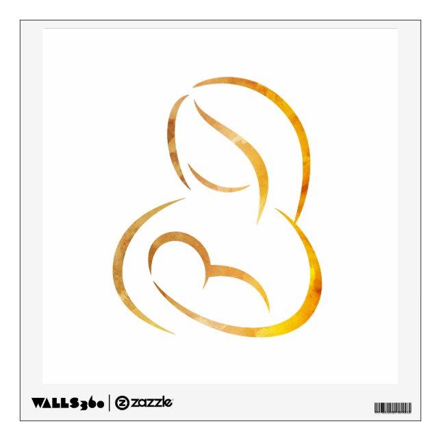Minimalist Art - Mother Breastfeeding Child Wall Decal (Front)