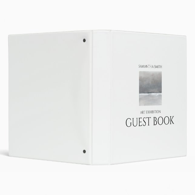 Minimalist Art Show Exhibition Guest Book 3 Ring Binder (Background)