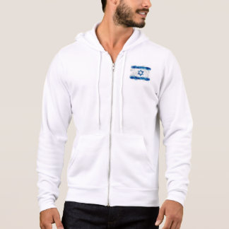 Minimalist Artistic Israel Flag Zip Hoodie