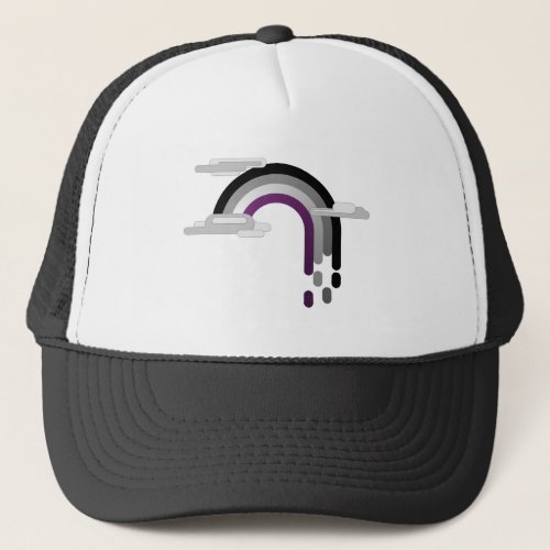 Minimalist Asexual Drip Rainbow Trucker Hat