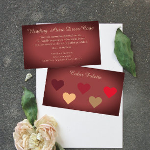 Minimalist Attire Dress Code Wedding Ceremony Red Enclosure Card