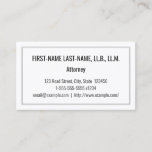 [ Thumbnail: Minimalist Attorney Business Card ]