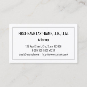 Minimalist Attorney Business Card