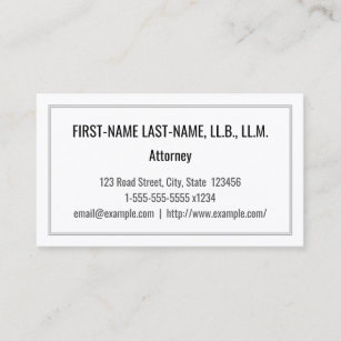 Minimalist Attorney Business Card