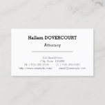 [ Thumbnail: Minimalist Attorney Business Card ]