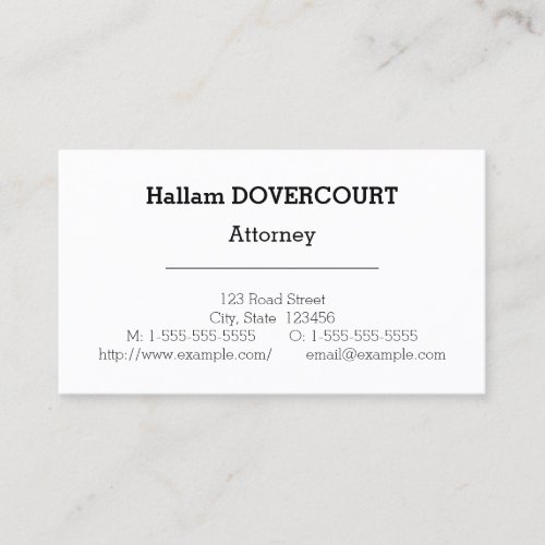 Minimalist Attorney Business Card