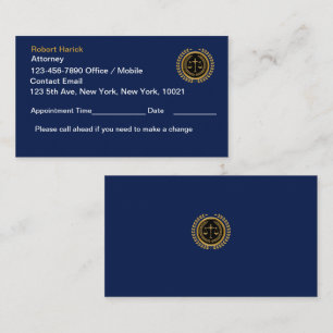 Minimalist Attorney Simple Business Appointment Card