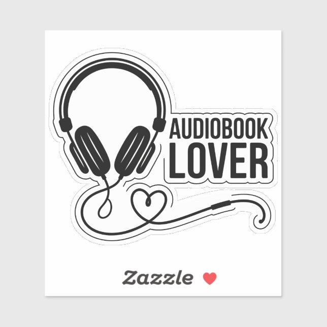 Minimalist Audiobook Lover Headphones Sticker (Sheet)
