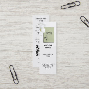 Minimalist Author Bookmark Template with Book Cove Mini Business Card