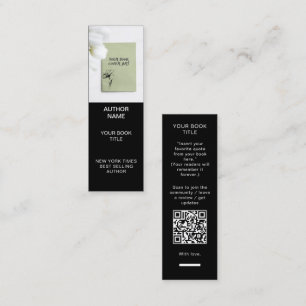 Minimalist Author Bookmark Template with Book Cove Mini Business Card