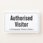 [ Thumbnail: Minimalist "Authorised Visitor" Badge ]