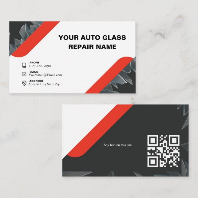 Minimalist  Auto Glass Repair Business Card (Front/Back)