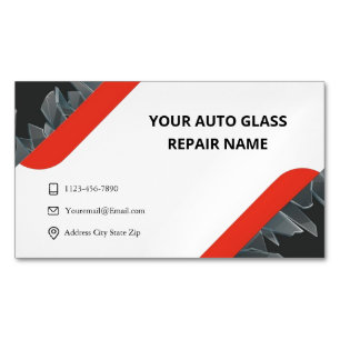 Minimalist Auto Glass Repair Business Card Magnet