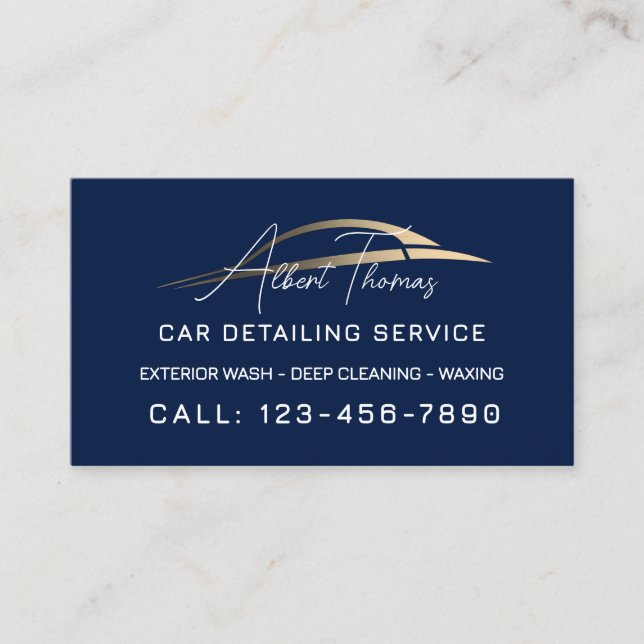 Minimalist automotive gold car line Business Card (Front)