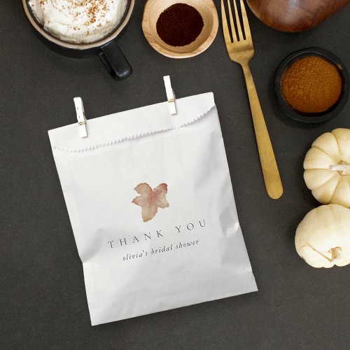 Minimalist Autumn Leaf Thank You Favor Bag