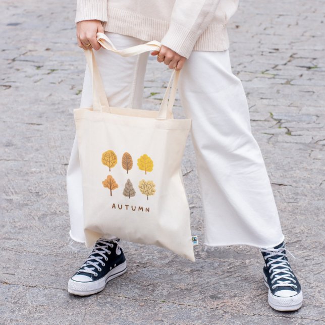 Minimalist Autumn Tree and Pumpkin Tote Bag (Creator Uploaded)