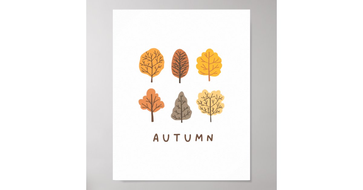 Minimalist Autumn Tree Poster | Zazzle